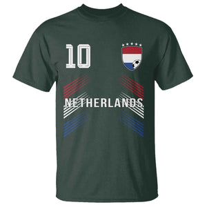 Netherlands Soccer Sports Graphic Number 10 Jersey Style T Shirt Proud Nederlands Holland Football Fans Game Day Pride TS02 Dark Forest Green Print Your Wear