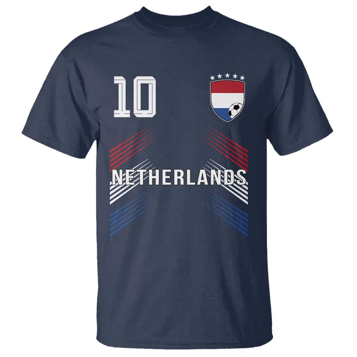 Netherlands Soccer Sports Graphic Number 10 Jersey Style T Shirt Proud Nederlands Holland Football Fans Game Day Pride TS02 Navy Print Your Wear