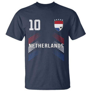 Netherlands Soccer Sports Graphic Number 10 Jersey Style T Shirt Proud Nederlands Holland Football Fans Game Day Pride TS02 Navy Print Your Wear