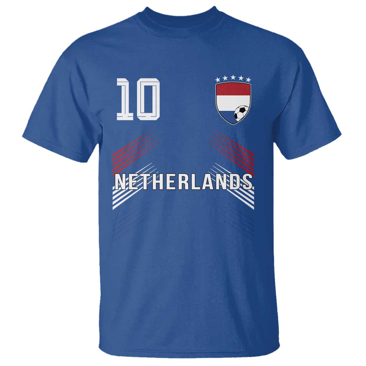 Netherlands Soccer Sports Graphic Number 10 Jersey Style T Shirt Proud Nederlands Holland Football Fans Game Day Pride TS02 Royal Blue Print Your Wear