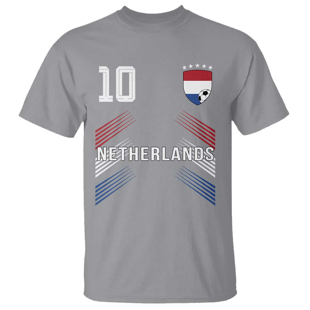 Netherlands Soccer Sports Graphic Number 10 Jersey Style T Shirt Proud Nederlands Holland Football Fans Game Day Pride TS02 Sport Gray Print Your Wear