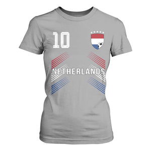 Netherlands Soccer Sports Graphic Number 10 Jersey Style T Shirt For Women Proud Nederlands Holland Football Fans Game Day Pride TS02 Sport Gray Print Your Wear