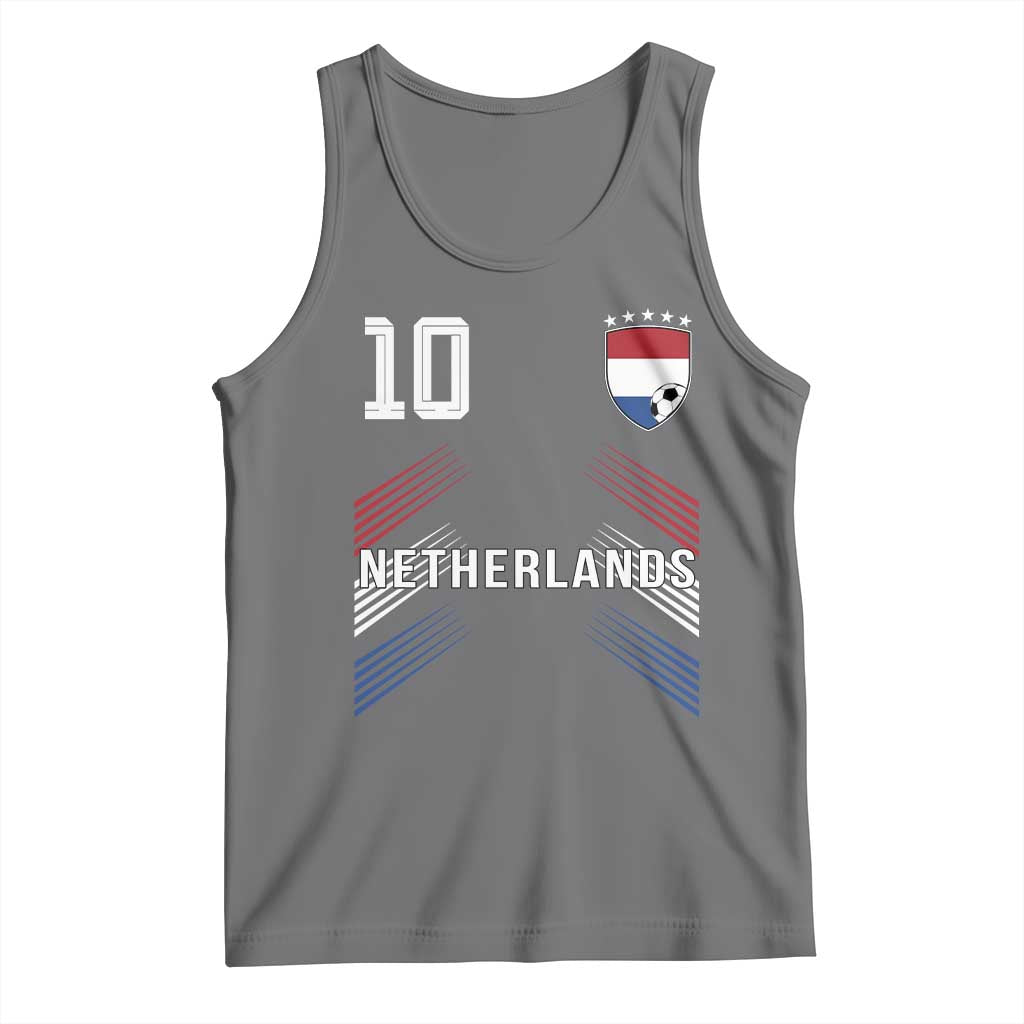 Netherlands Soccer Sports Graphic Number 10 Jersey Style Tank Top Proud Nederlands Holland Football Fans Game Day Pride TS02 Black Heather Print Your Wear