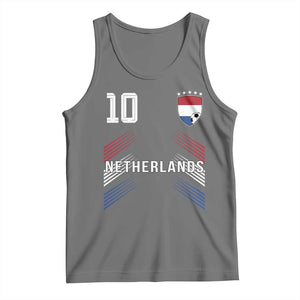 Netherlands Soccer Sports Graphic Number 10 Jersey Style Tank Top Proud Nederlands Holland Football Fans Game Day Pride TS02 Black Heather Print Your Wear