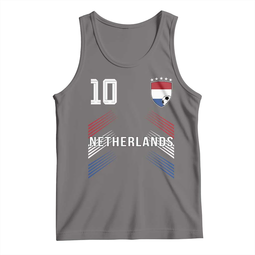 Netherlands Soccer Sports Graphic Number 10 Jersey Style Tank Top Proud Nederlands Holland Football Fans Game Day Pride TS02 Deep Heather Print Your Wear