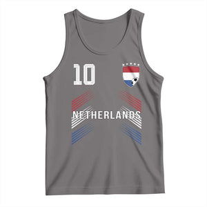 Netherlands Soccer Sports Graphic Number 10 Jersey Style Tank Top Proud Nederlands Holland Football Fans Game Day Pride TS02 Deep Heather Print Your Wear
