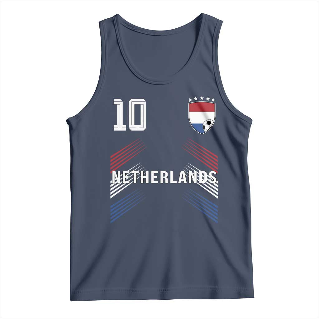 Netherlands Soccer Sports Graphic Number 10 Jersey Style Tank Top Proud Nederlands Holland Football Fans Game Day Pride TS02 Navy Print Your Wear