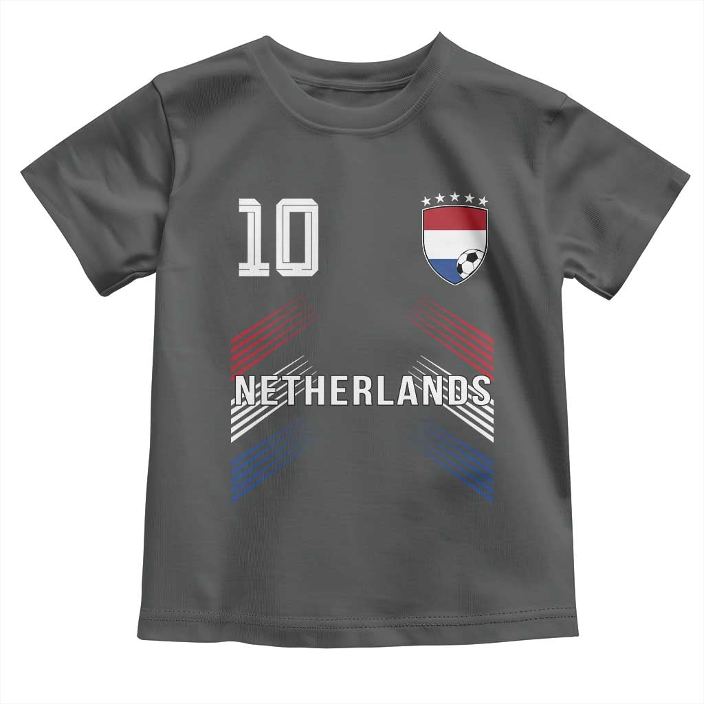 Netherlands Soccer Sports Graphic Number 10 Jersey Style Toddler T Shirt Proud Nederlands Holland Football Fans Game Day Pride TS02 Dark Heather Print Your Wear