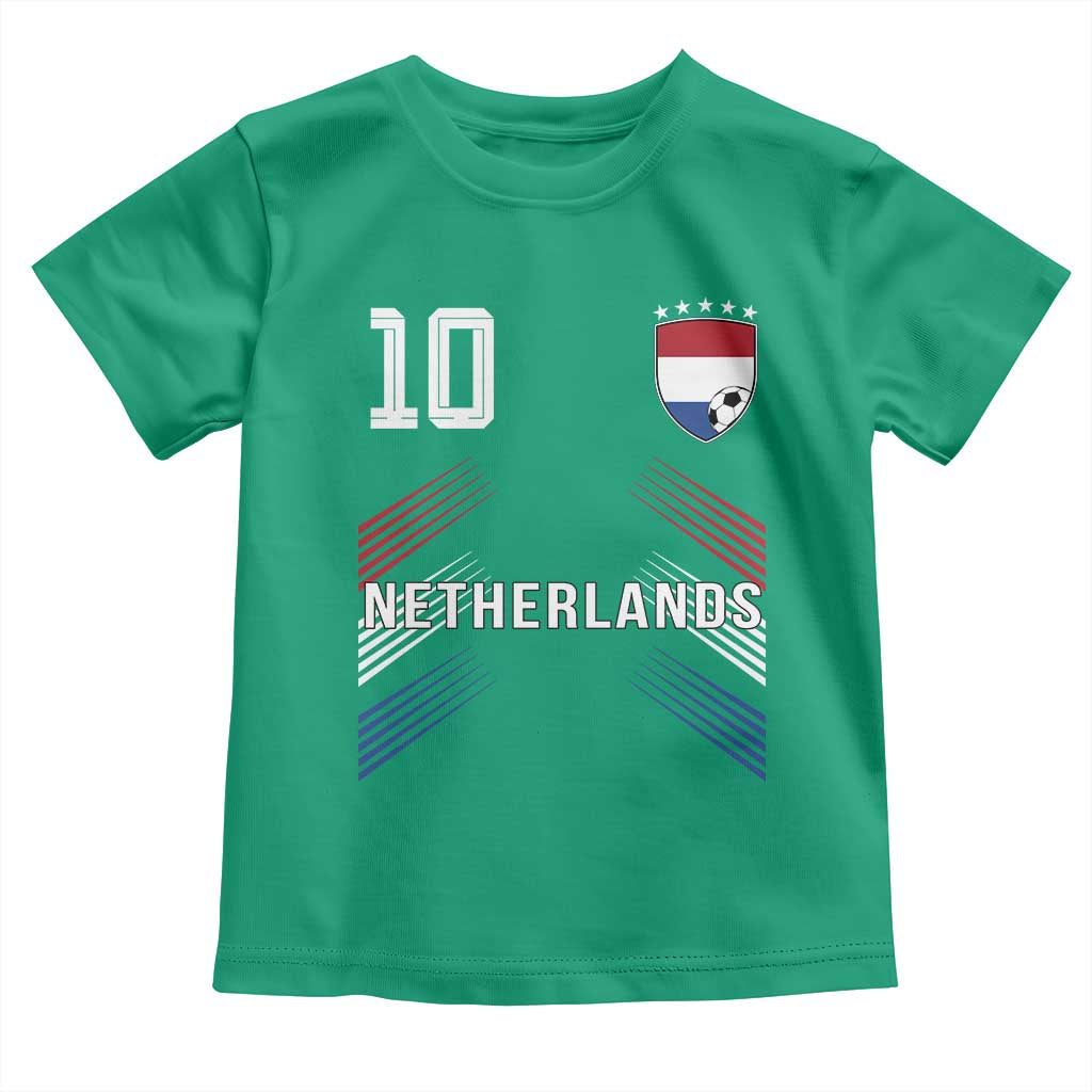 Netherlands Soccer Sports Graphic Number 10 Jersey Style Toddler T Shirt Proud Nederlands Holland Football Fans Game Day Pride TS02 Irish Green Print Your Wear
