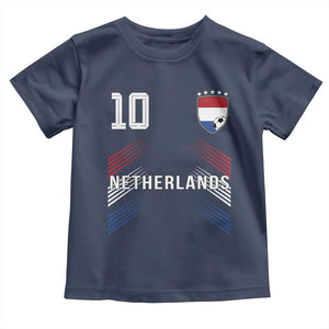 Netherlands Soccer Sports Graphic Number 10 Jersey Style Toddler T Shirt Proud Nederlands Holland Football Fans Game Day Pride TS02 Navy Print Your Wear