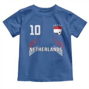 Netherlands Soccer Sports Graphic Number 10 Jersey Style Toddler T Shirt Proud Nederlands Holland Football Fans Game Day Pride TS02 Royal Blue Print Your Wear
