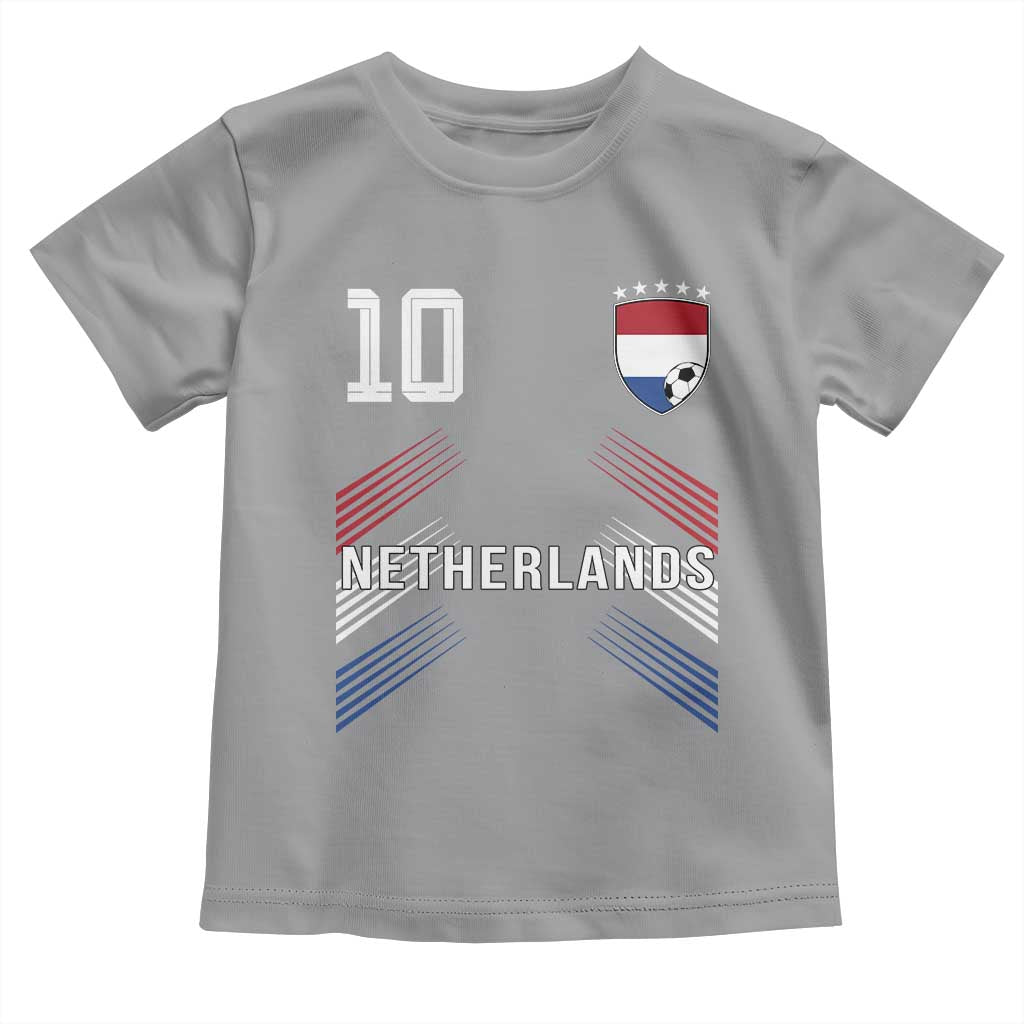 Netherlands Soccer Sports Graphic Number 10 Jersey Style Toddler T Shirt Proud Nederlands Holland Football Fans Game Day Pride TS02 Sport Gray Print Your Wear