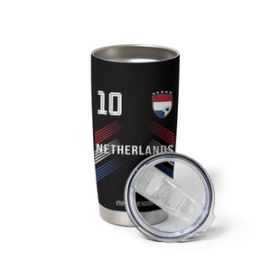 Netherlands Soccer Sports Graphic Number 10 Jersey Style Tumbler Cup Proud Nederlands Holland Football Fans Game Day Pride TS02 Print Your Wear