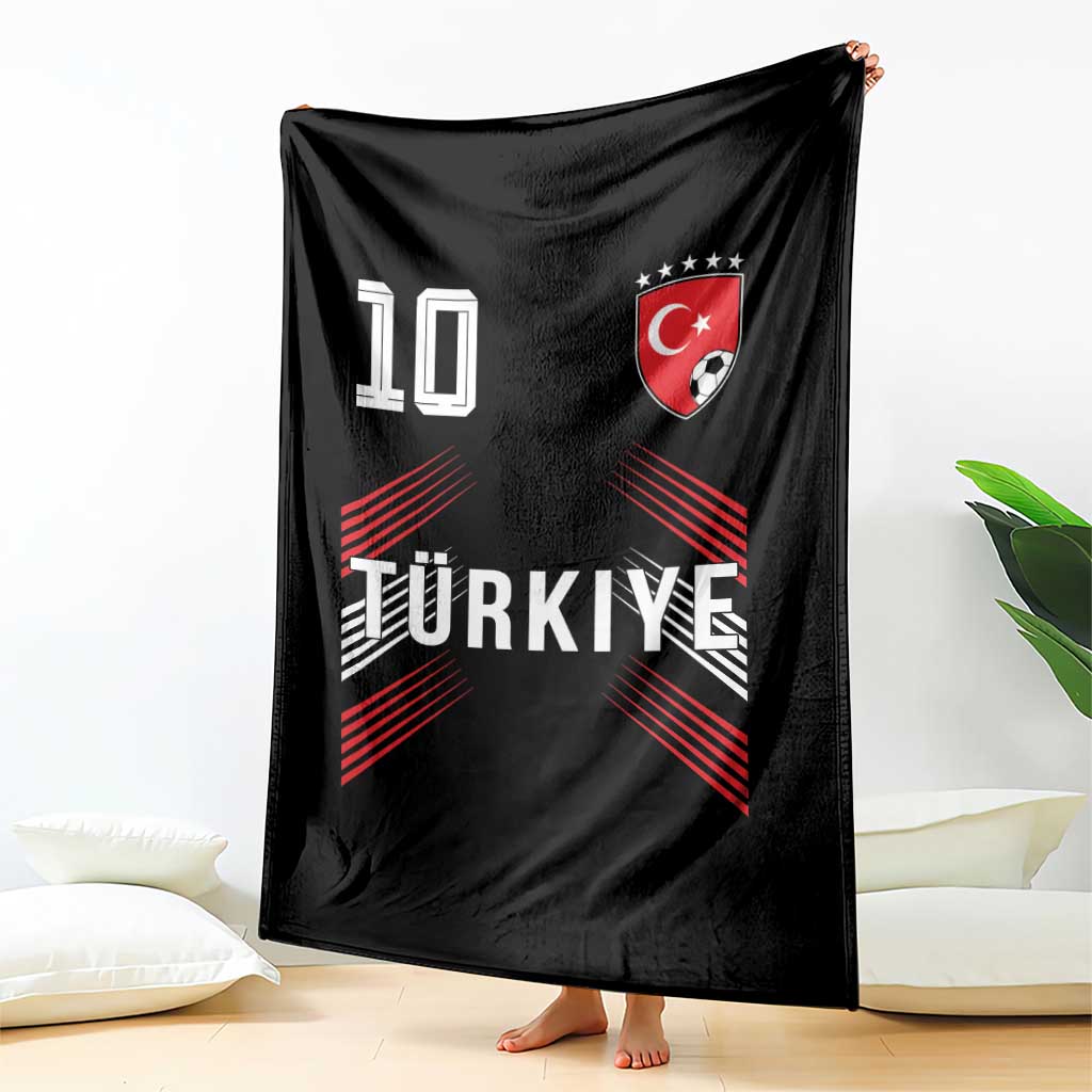 Proud Turkiye Soccer Fans Number 10 Jersey Style Throw Blanket Patriotic Turkish Football Turkey Sports Lover TS02 Print Your Wear