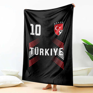 Proud Turkiye Soccer Fans Number 10 Jersey Style Throw Blanket Patriotic Turkish Football Turkey Sports Lover TS02 Print Your Wear