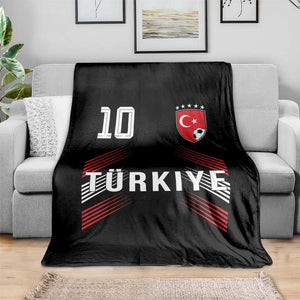Proud Turkiye Soccer Fans Number 10 Jersey Style Throw Blanket Patriotic Turkish Football Turkey Sports Lover TS02 Print Your Wear