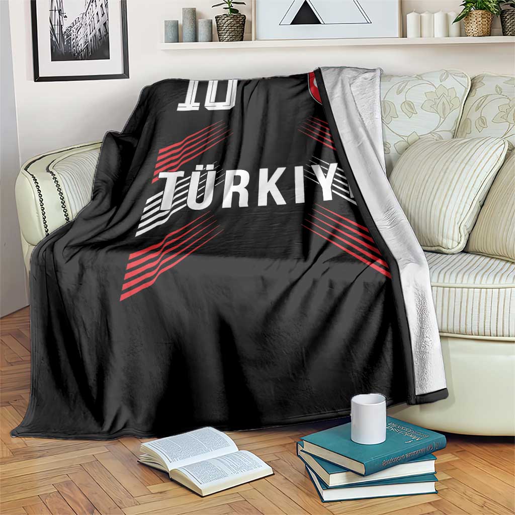 Proud Turkiye Soccer Fans Number 10 Jersey Style Throw Blanket Patriotic Turkish Football Turkey Sports Lover TS02 Print Your Wear