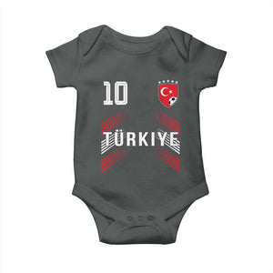 Proud Turkiye Soccer Fans Number 10 Jersey Style Baby Onesie Patriotic Turkish Football Turkey Sports Lover