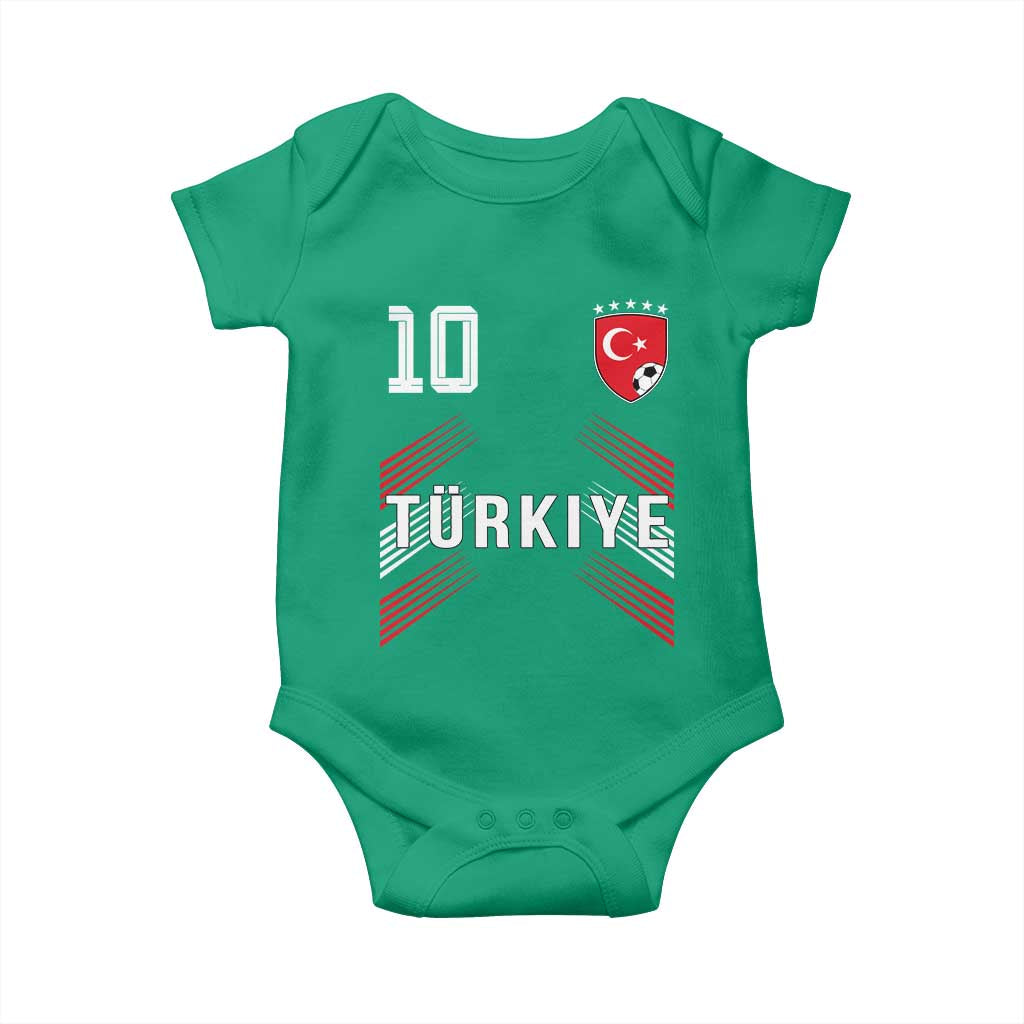 Proud Turkiye Soccer Fans Number 10 Jersey Style Baby Onesie Patriotic Turkish Football Turkey Sports Lover