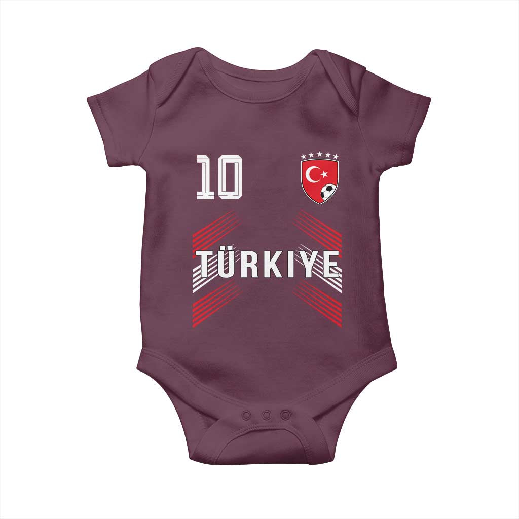 Proud Turkiye Soccer Fans Number 10 Jersey Style Baby Onesie Patriotic Turkish Football Turkey Sports Lover