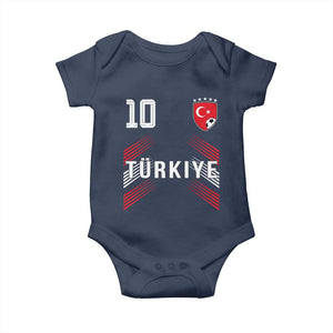Proud Turkiye Soccer Fans Number 10 Jersey Style Baby Onesie Patriotic Turkish Football Turkey Sports Lover