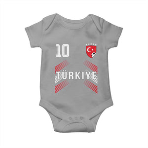 Proud Turkiye Soccer Fans Number 10 Jersey Style Baby Onesie Patriotic Turkish Football Turkey Sports Lover