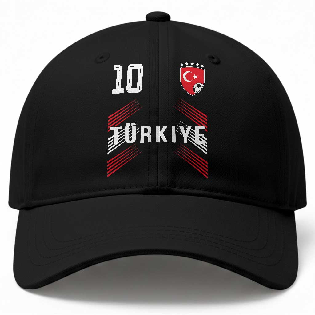Proud Turkiye Soccer Fans Number 10 Jersey Style Baseball Cap Patriotic Turkish Football Turkey Sports Lover