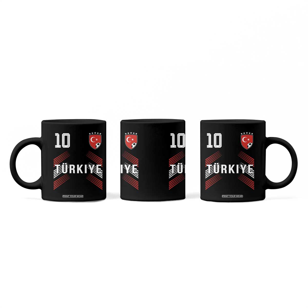 Proud Turkiye Soccer Fans Number 10 Jersey Style Coffee Mug Patriotic Turkish Football Turkey Sports Lover TS02 Print Your Wear