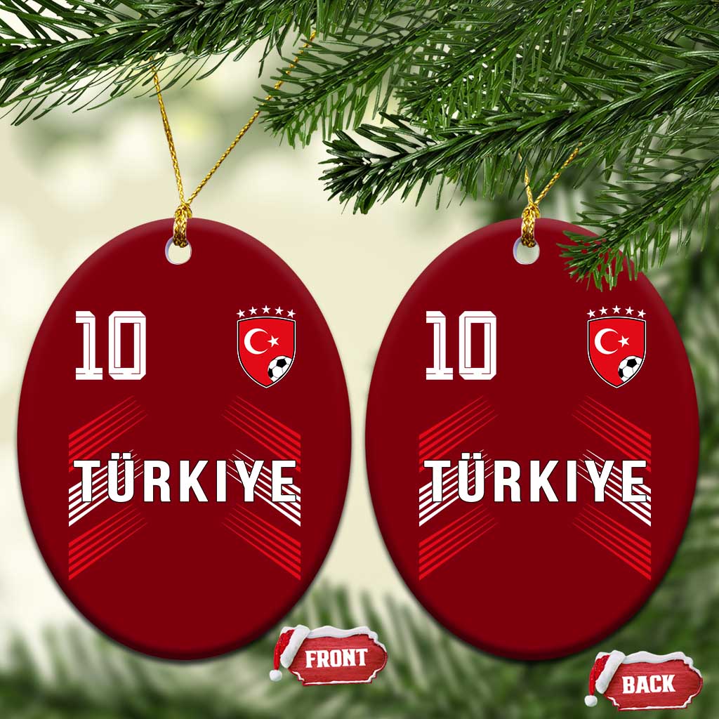 Proud Turkiye Soccer Fans Number 10 Jersey Style Ceramic Ornament Patriotic Turkish Football Turkey Sports Lover