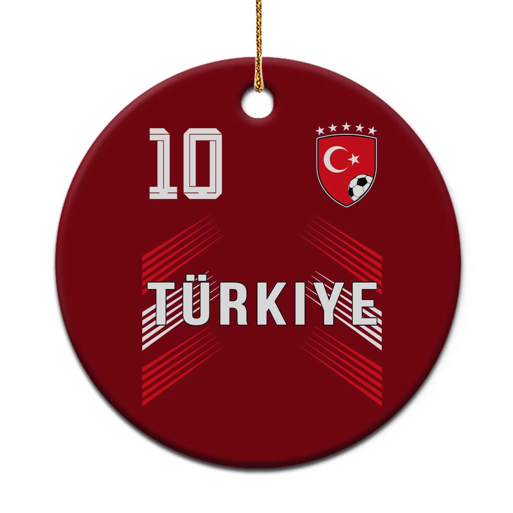 Proud Turkiye Soccer Fans Number 10 Jersey Style Ceramic Ornament Patriotic Turkish Football Turkey Sports Lover