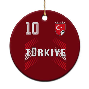 Proud Turkiye Soccer Fans Number 10 Jersey Style Ceramic Ornament Patriotic Turkish Football Turkey Sports Lover