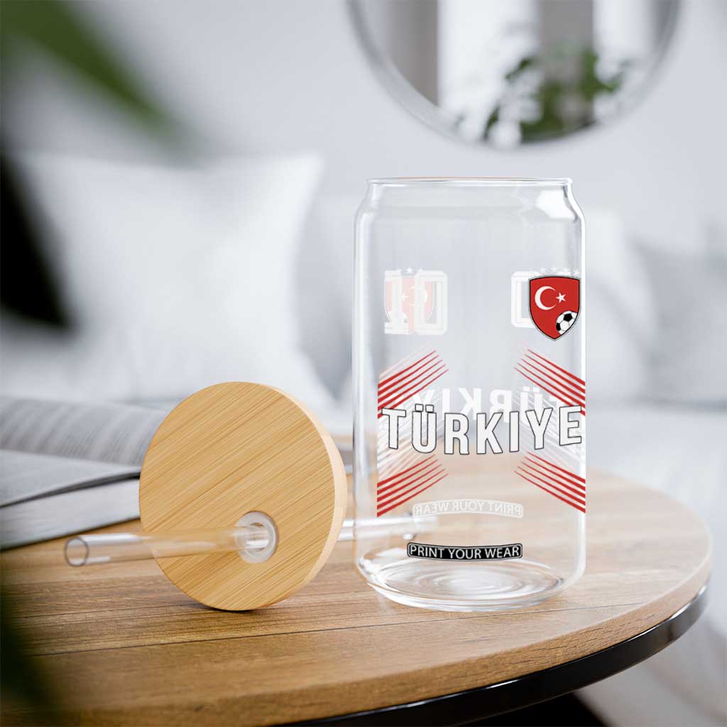 Proud Turkiye Soccer Fans Number 10 Jersey Style Glass Can Patriotic Turkish Football Turkey Sports Lover TS02 Print Your Wear