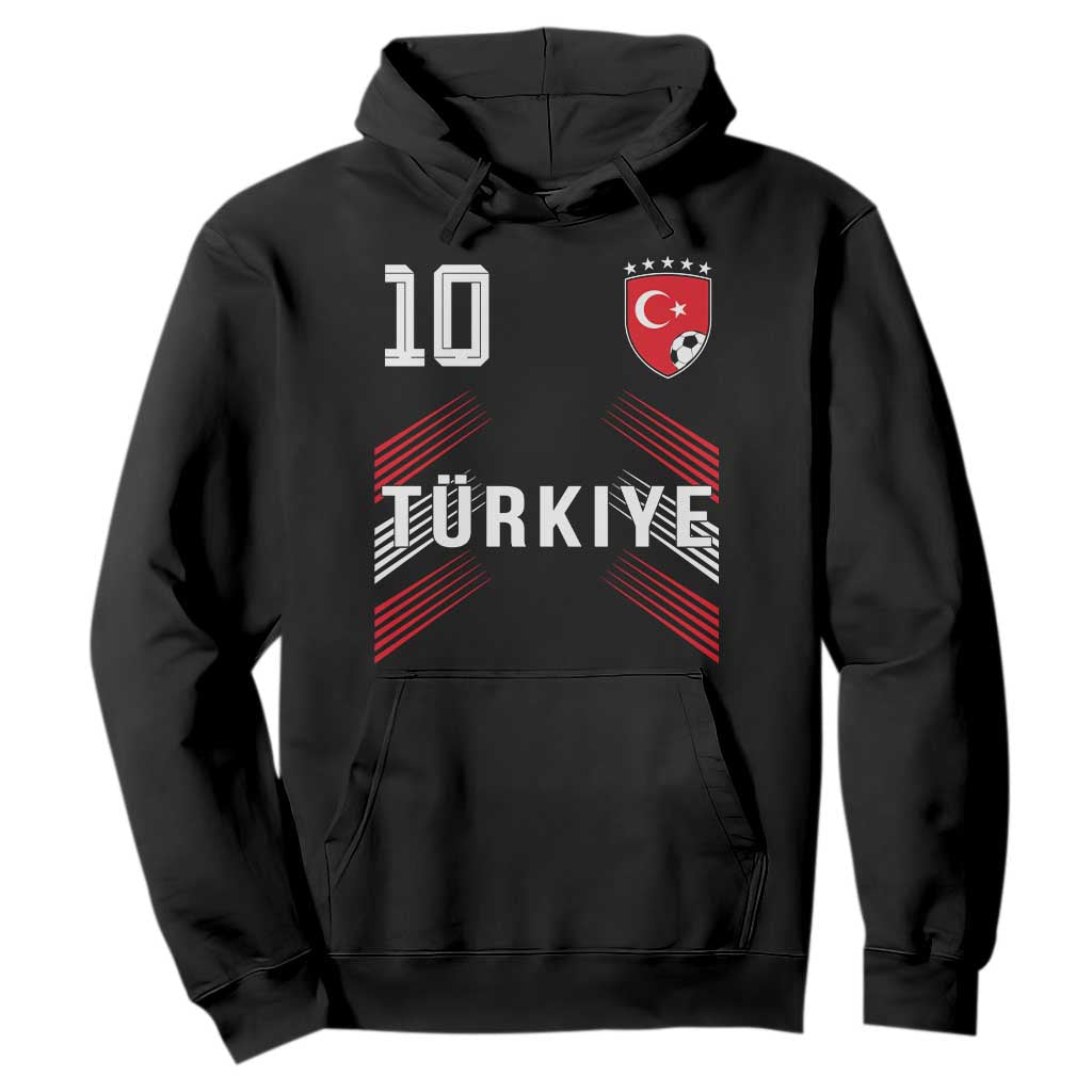 Proud Turkiye Soccer Fans Number 10 Jersey Style Hoodie Patriotic Turkish Football Turkey Sports Lover