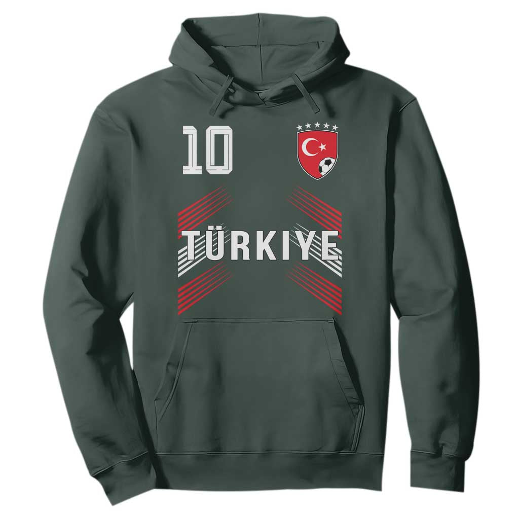 Proud Turkiye Soccer Fans Number 10 Jersey Style Hoodie Patriotic Turkish Football Turkey Sports Lover