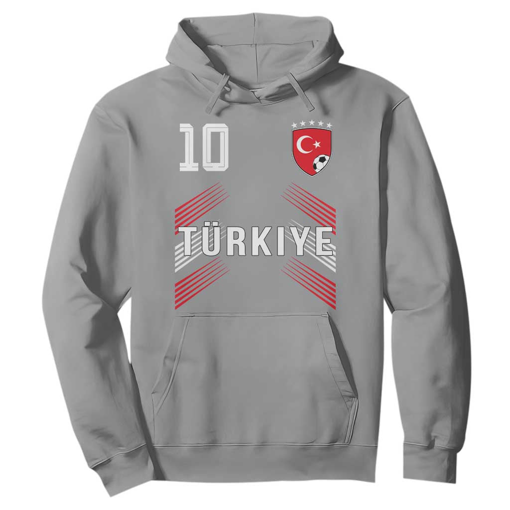Proud Turkiye Soccer Fans Number 10 Jersey Style Hoodie Patriotic Turkish Football Turkey Sports Lover