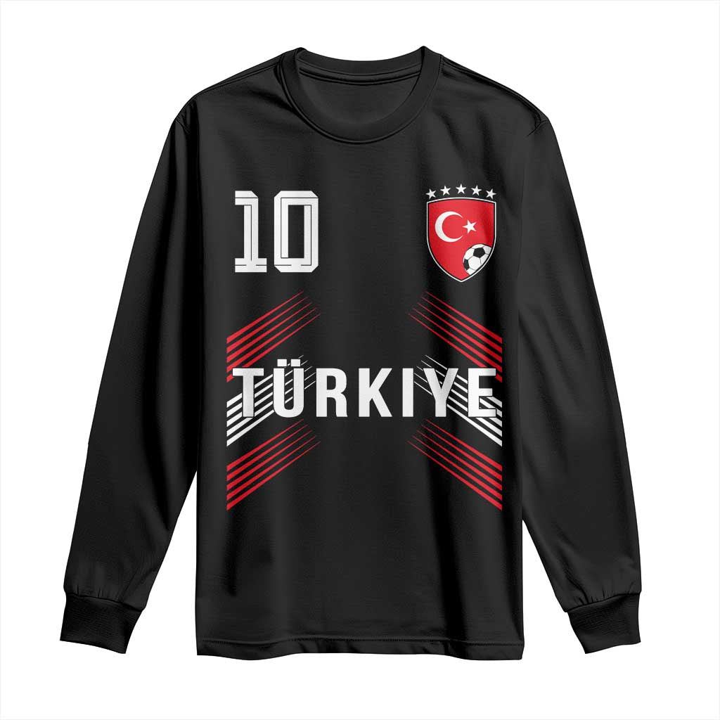 Proud Turkiye Soccer Fans Number 10 Jersey Style Long Sleeve Shirt Patriotic Turkish Football Turkey Sports Lover