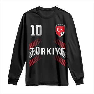 Proud Turkiye Soccer Fans Number 10 Jersey Style Long Sleeve Shirt Patriotic Turkish Football Turkey Sports Lover
