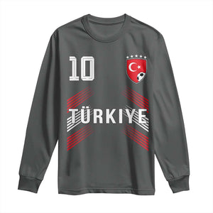 Proud Turkiye Soccer Fans Number 10 Jersey Style Long Sleeve Shirt Patriotic Turkish Football Turkey Sports Lover