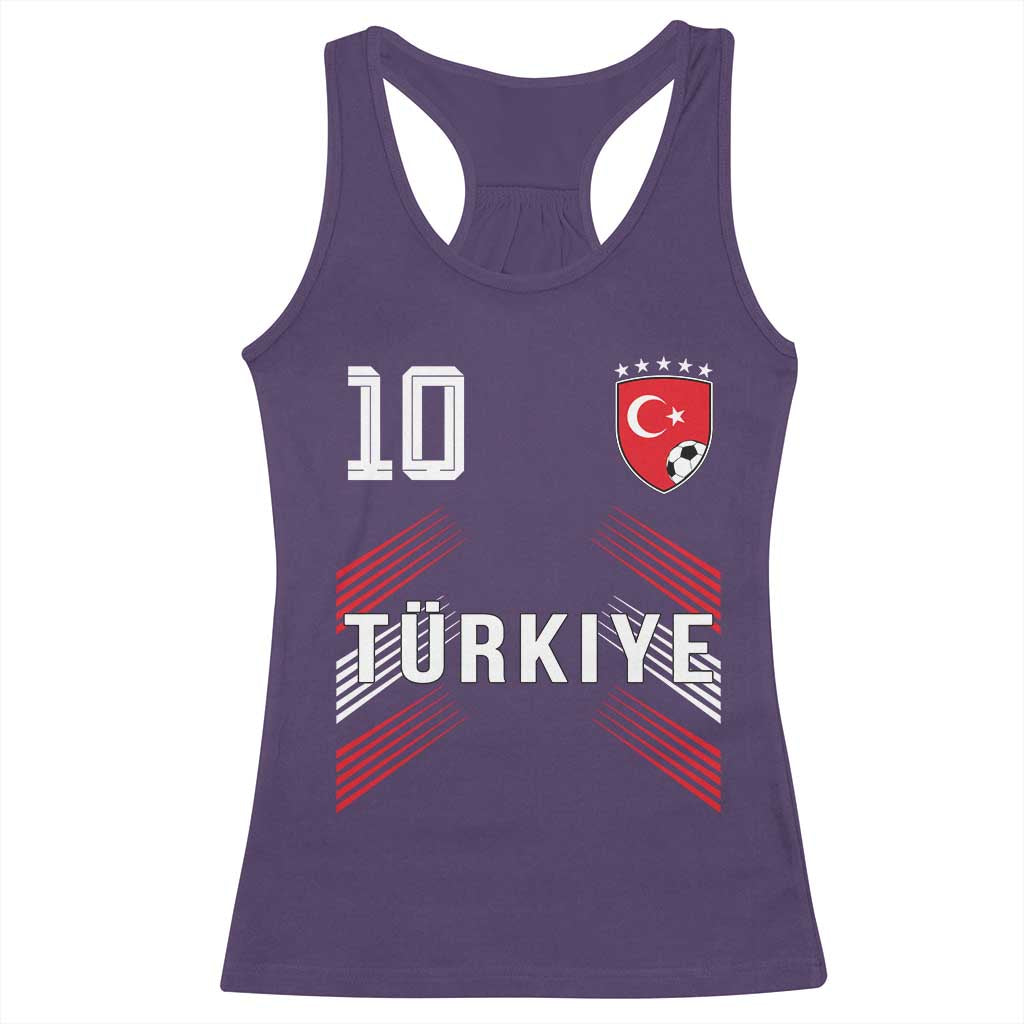 Proud Turkiye Soccer Fans Number 10 Jersey Style Racerback Tank Top Patriotic Turkish Football Turkey Sports Lover