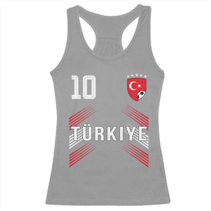 Proud Turkiye Soccer Fans Number 10 Jersey Style Racerback Tank Top Patriotic Turkish Football Turkey Sports Lover