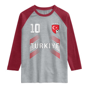 Proud Turkiye Soccer Fans Number 10 Jersey Style Raglan Shirt Patriotic Turkish Football Turkey Sports Lover