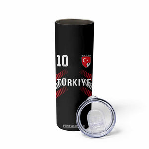 Proud Turkiye Soccer Fans Number 10 Jersey Style Skinny Tumbler Patriotic Turkish Football Turkey Sports Lover TS02 Print Your Wear