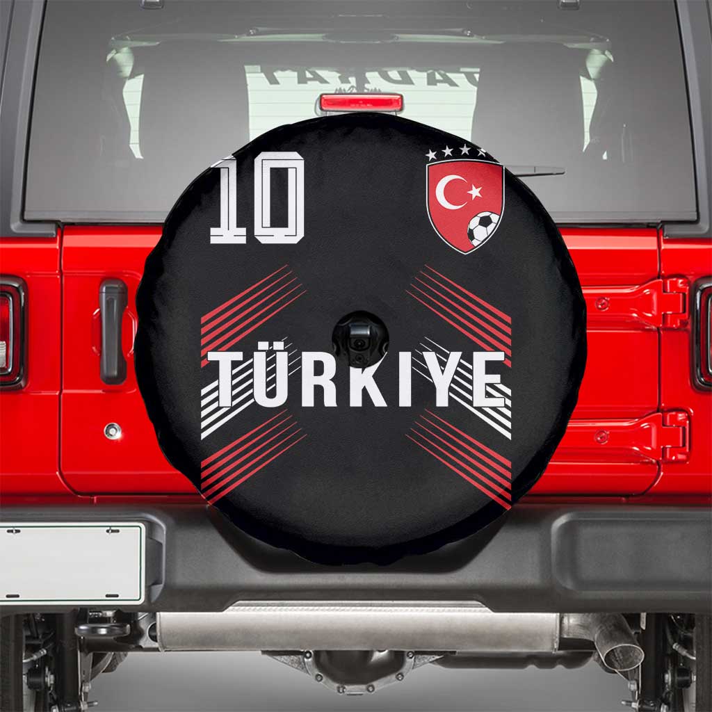 Proud Turkiye Soccer Fans Number 10 Jersey Style Spare Tire Cover Patriotic Turkish Football Turkey Sports Lover TS02 Black Print Your Wear