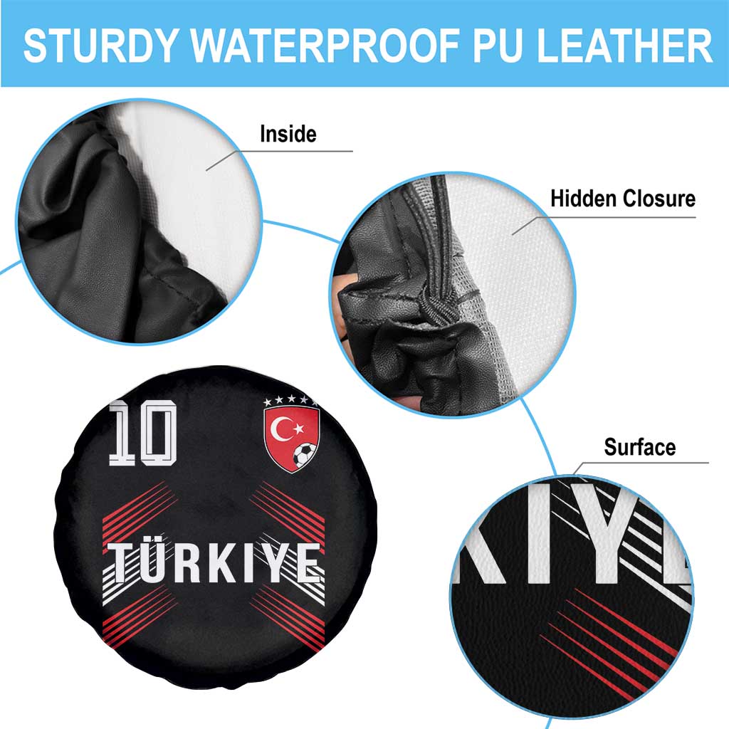 Proud Turkiye Soccer Fans Number 10 Jersey Style Spare Tire Cover Patriotic Turkish Football Turkey Sports Lover TS02 Print Your Wear