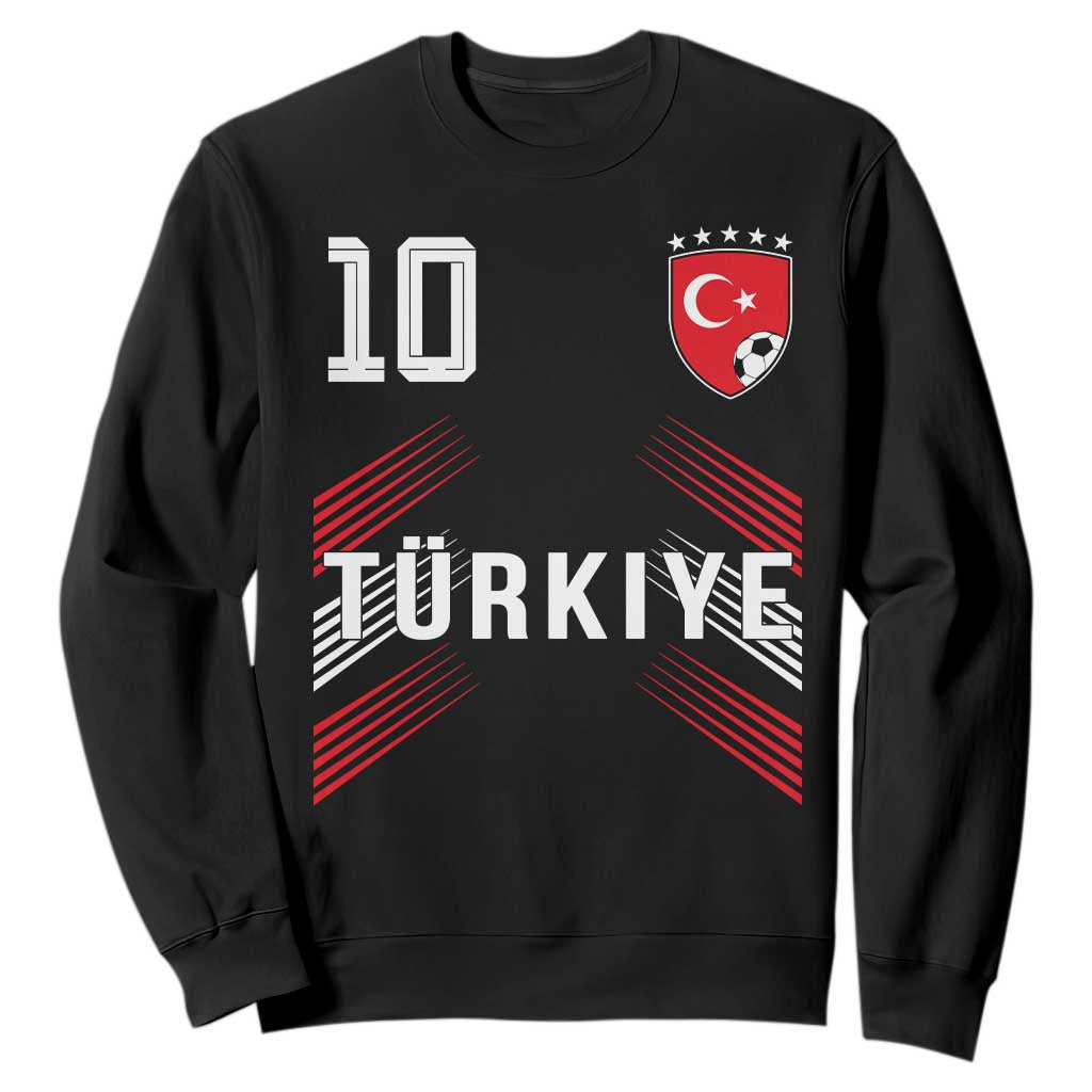 Proud Turkiye Soccer Fans Number 10 Jersey Style Sweatshirt Patriotic Turkish Football Turkey Sports Lover