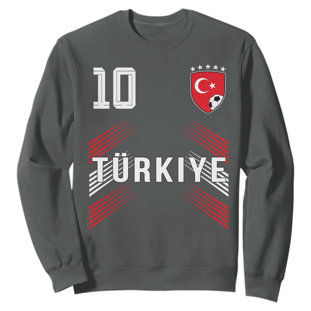 Proud Turkiye Soccer Fans Number 10 Jersey Style Sweatshirt Patriotic Turkish Football Turkey Sports Lover