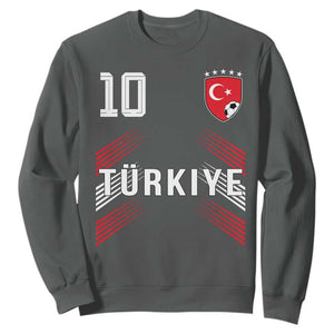 Proud Turkiye Soccer Fans Number 10 Jersey Style Sweatshirt Patriotic Turkish Football Turkey Sports Lover