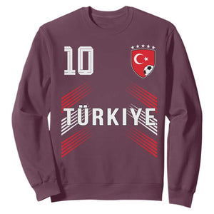 Proud Turkiye Soccer Fans Number 10 Jersey Style Sweatshirt Patriotic Turkish Football Turkey Sports Lover