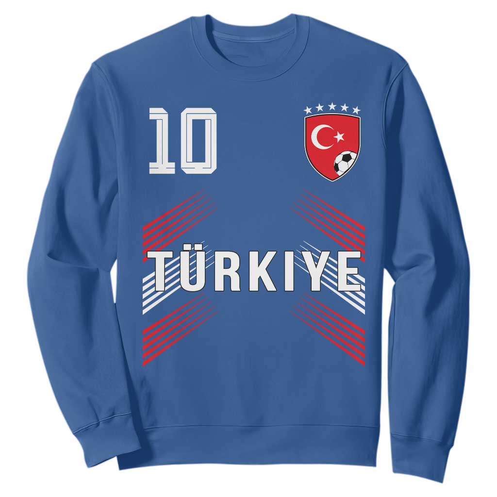 Proud Turkiye Soccer Fans Number 10 Jersey Style Sweatshirt Patriotic Turkish Football Turkey Sports Lover