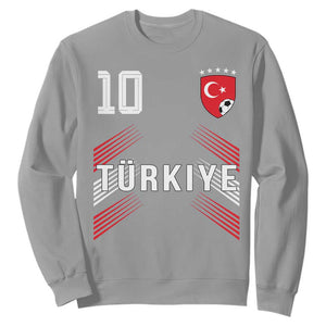 Proud Turkiye Soccer Fans Number 10 Jersey Style Sweatshirt Patriotic Turkish Football Turkey Sports Lover